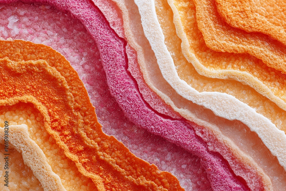 Obraz premium abstract macro shot of coral reef texture, organic layers with pink, orange, and white gradients