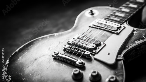 Vintage electric guitar close up