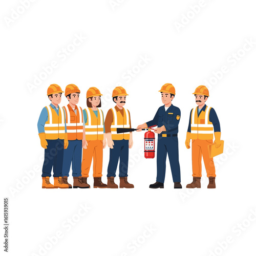 Construction Workers Fire Safety Training