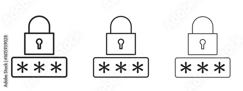 Password icon symbol for Info Graphic, Design Elements and Websites