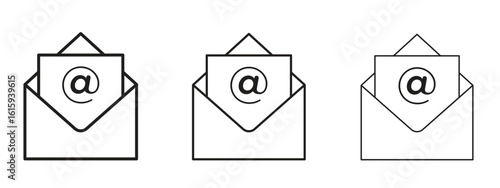 Open email icon symbol for Info Graphic, Design Elements and Websites