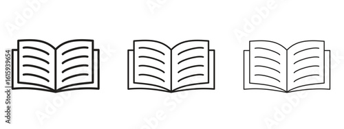 open book icon symbol for Info Graphic, Design Elements and Websites