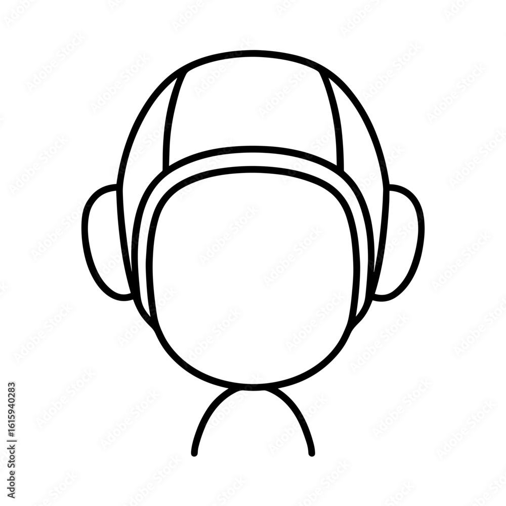 Water polo cap vector icon for aquatic team sports – outline style Water polo cap vector icon for aquatic team sports – outline style