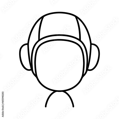 Water polo cap vector icon for aquatic team sports – outline style
