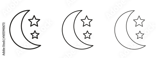 Moon icon symbol for Info Graphic, Design Elements and Websites