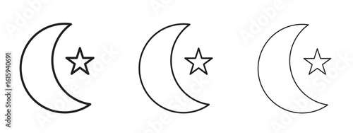 Moon icon symbol for Info Graphic, Design Elements and Websites