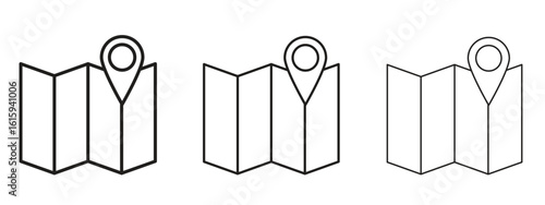 Map icon symbol for Info Graphic, Design Elements and Websites