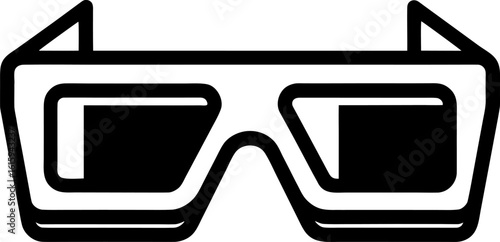 Cinema 3D Eyewear Outline Vector Graphic