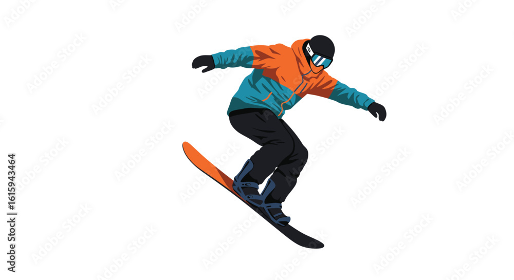 Fototapeta premium Snowboarder Performing a Trick on the Slopes