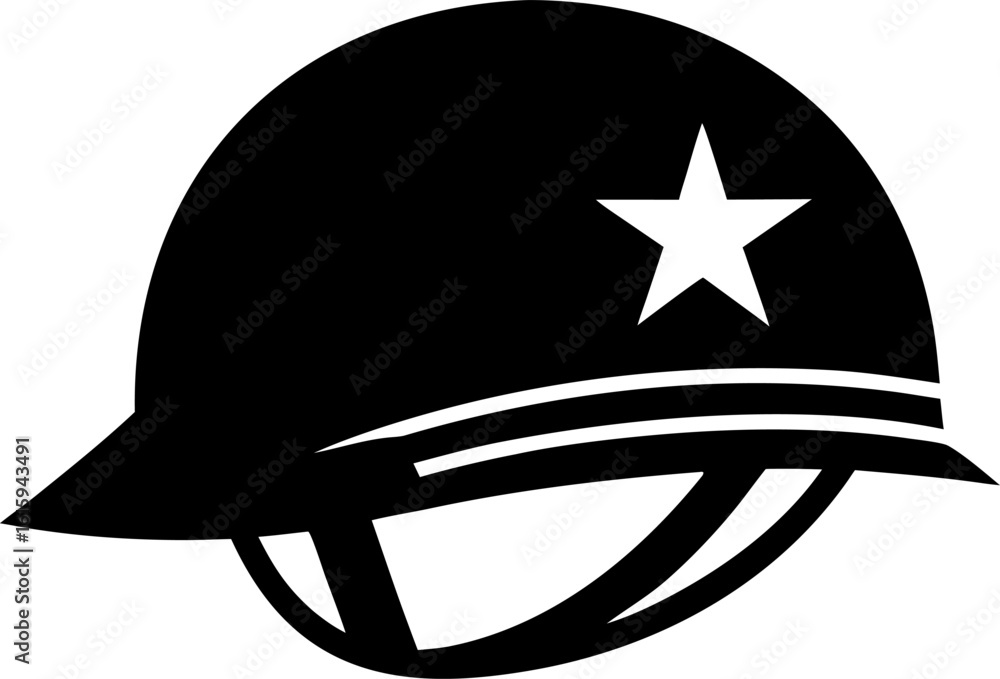 Naklejka premium Military Headgear Combat Helmet Silhouette