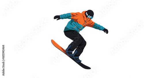 Snowboarder Performing a Trick on the Slopes