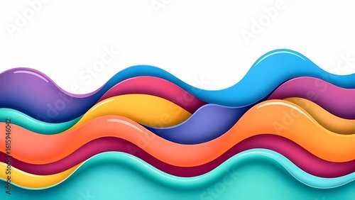 Abstract colorful rainbow wave vector illustration design pattern