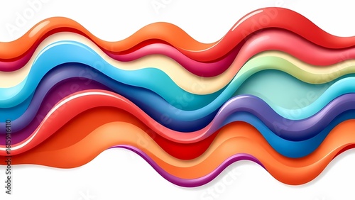 Abstract colorful background with vibrant rainbow wave patterns, a seamless design element for web banners and artistic wallpapers