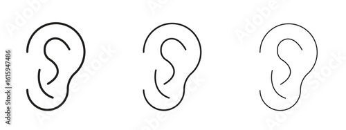 Ear icon symbol for Info Graphic, Design Elements and Websites