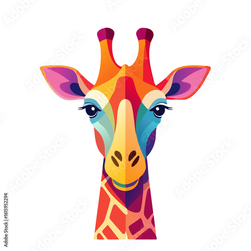 Colorful Giraffe Head Icon ...