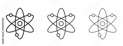 Atom icon symbol for Info Graphic, Design Elements and Websites