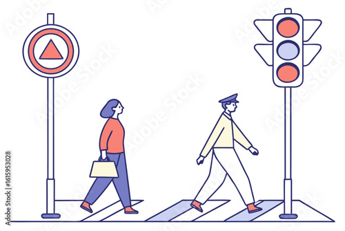 Focus on traffic signs instead of notifications, modern flat illustration style