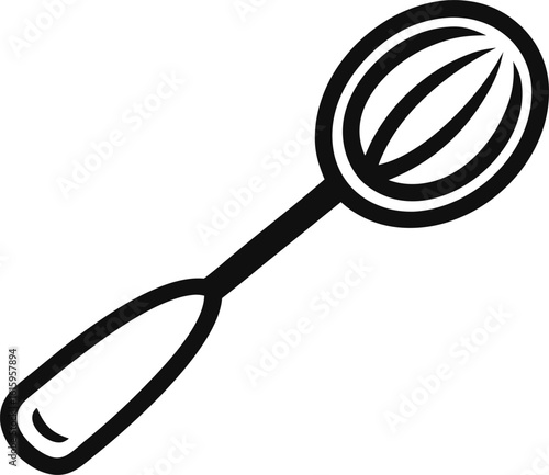 Skimmer Spoon Kitchen Utensil Icon Line Art Vector