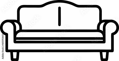 Convertible Couch or Futon Outline Graphic