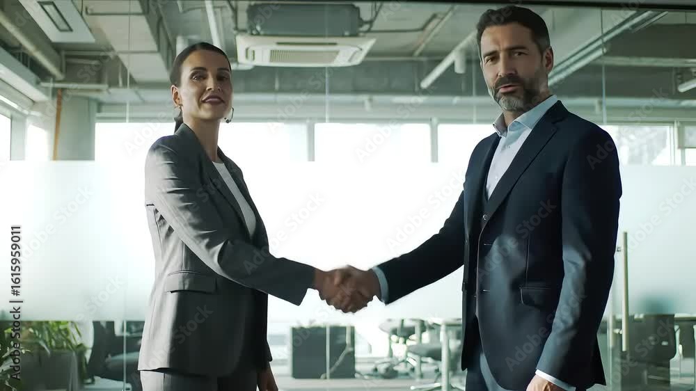 Business Deal Handshake in Office Sets the Tone for Success Business Deal Handshake in Office Sets the Tone for Success