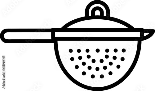 Tea Strainer Kitchen Utensil Icon Line Art Vector