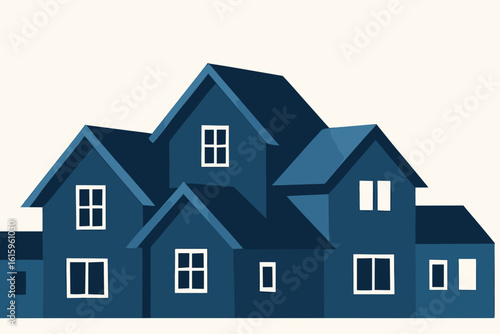 Discover your dream home among these charming blue houses, a perfect symbol of stability and comfort for any real estate venture.
