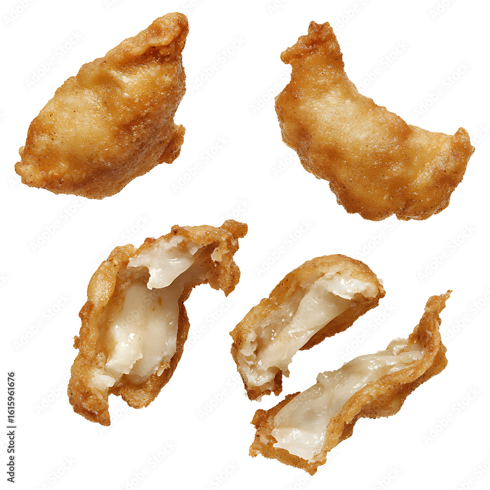 Fototapeta premium Golden Fried Dumplings with Creamy Filling