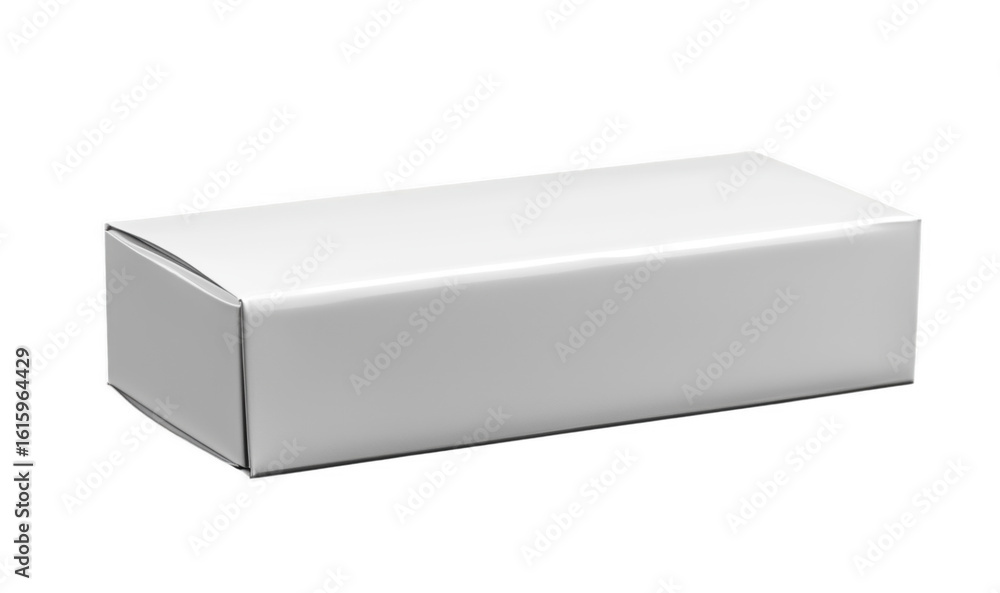 Fototapeta premium Simple glossy white product packaging box isolated on a solid transparent background