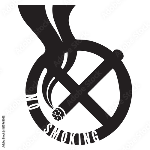 No Smoking Silhouette Graphic Poster Design