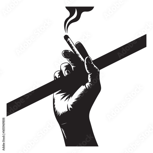 No Smoking Silhouette Graphic Poster Design