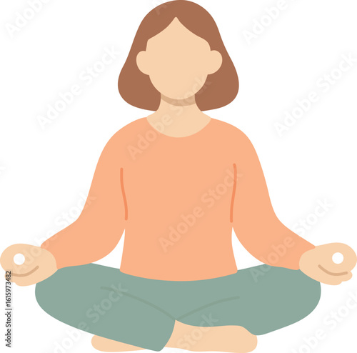 Woman Meditating in Lotus Position