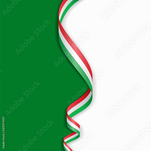 Hungarian flag wavy abstract background layout. Vector illustration.