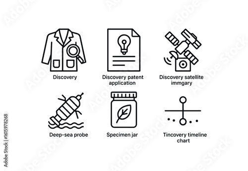 straight perfect stroke icon mono icons style isolated y lab coat y patent application y satellite imary y deep probe y specimen jar y time chart