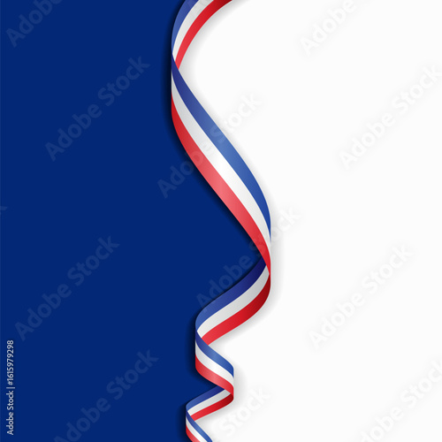 French flag wavy abstract background layout. Vector illustration.