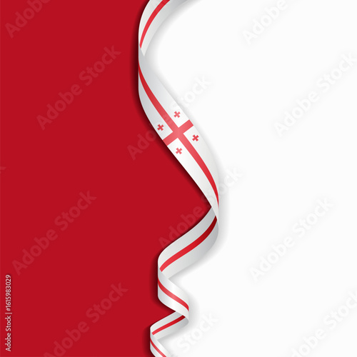 Georgian flag wavy abstract background layout. Vector illustration.