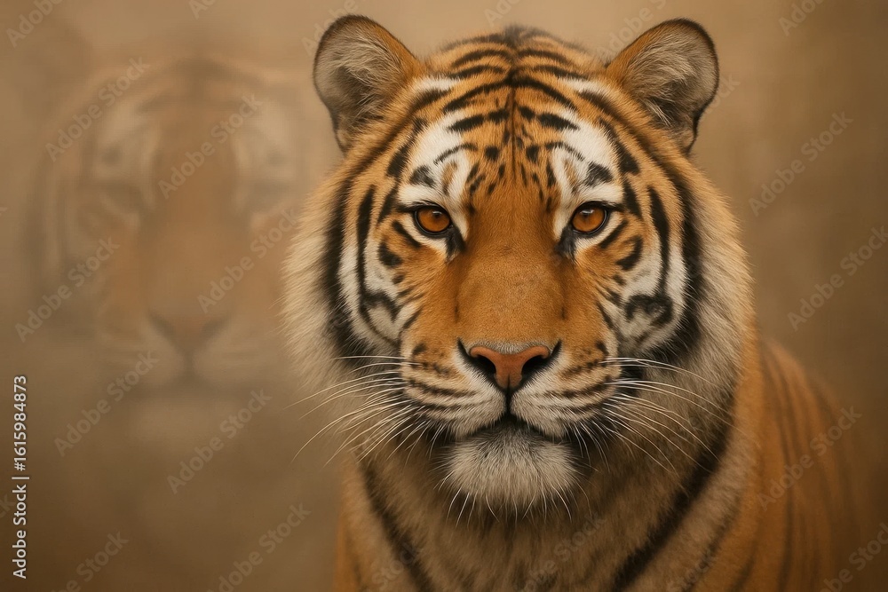 The Piercing Gaze of a Tiger in its Natural Habitat The Piercing Gaze of a Tiger in its Natural Habitat