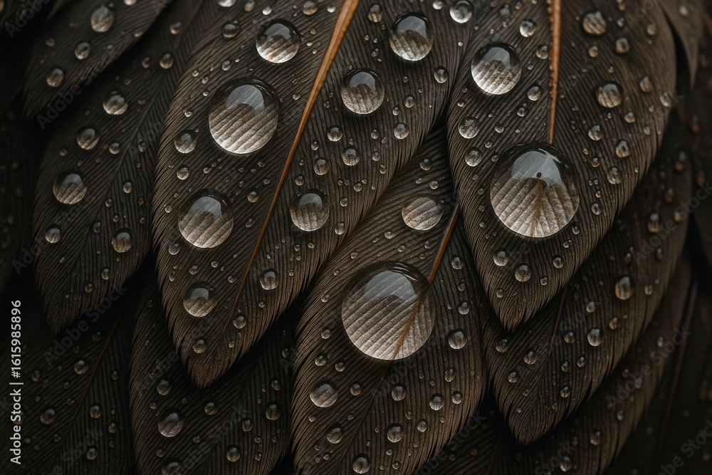 Fototapeta premium A Study in Water Droplets on Feathers