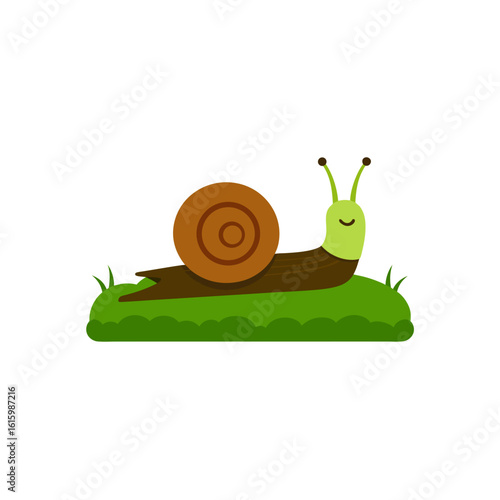 snail crawling slowly over mossy log