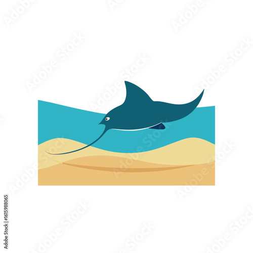 stingray gliding over sandy ocean floor