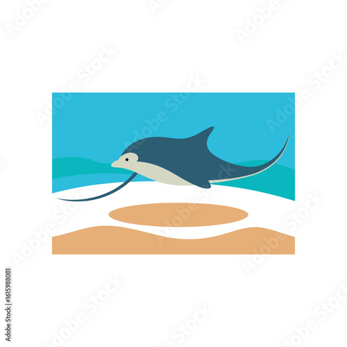 stingray gliding over sandy ocean floor