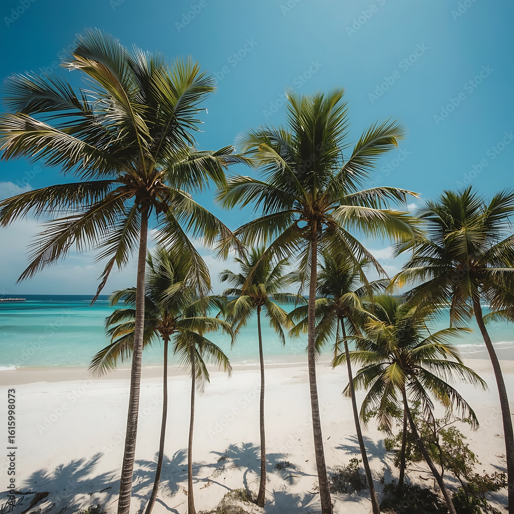 Fototapeta premium palm tree on a tropical beach