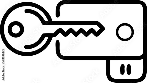 keycard access vector icon on white or transparent background. Smart home Stroke icon collections. Editable Stroke icon collection Outline icon.