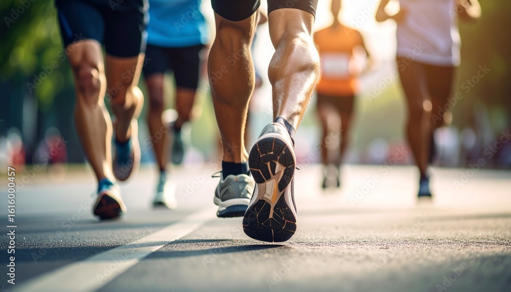 Fototapeta premium Marathon runner running in the sun