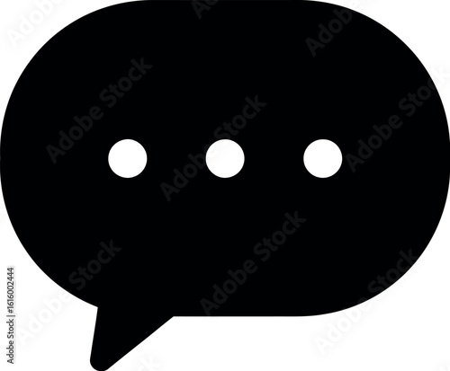 Black speech bubble icon with ellipsis