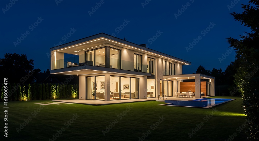 Obraz premium Modern version of house modern contemporary style isolated on white background