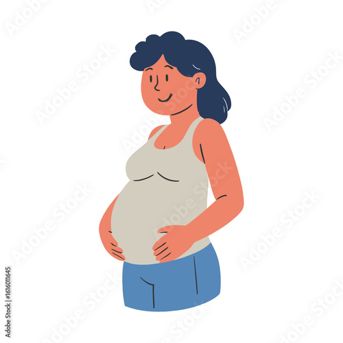 Pregnant Woman Holding Belly
