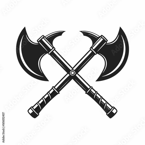 Black Axe Symbol Vector silhouette for Gaming and Tactical Designs.