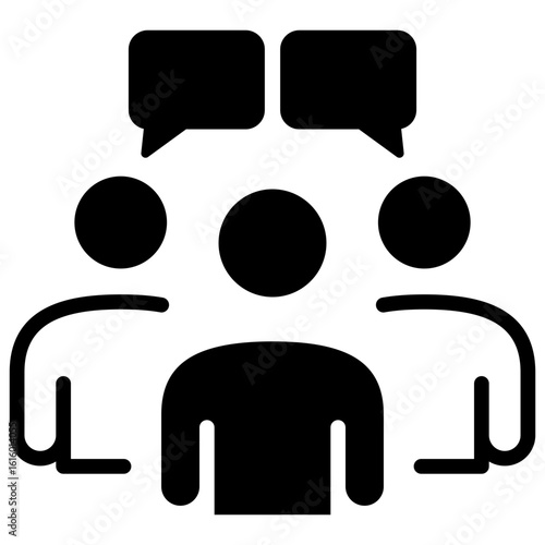 The defendant's symbol icon is in front with two people as companions or lawyers who accompany discussions, conversations, or exchanges of ideas during the trial in court.