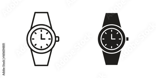 Wristwatch icon for social media, app, and web design. Vector illustration.