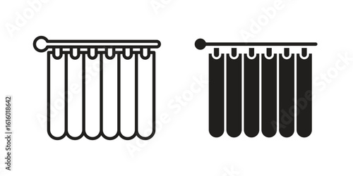 Shower curtain icon for social media, app, and web design. Vector illustration.